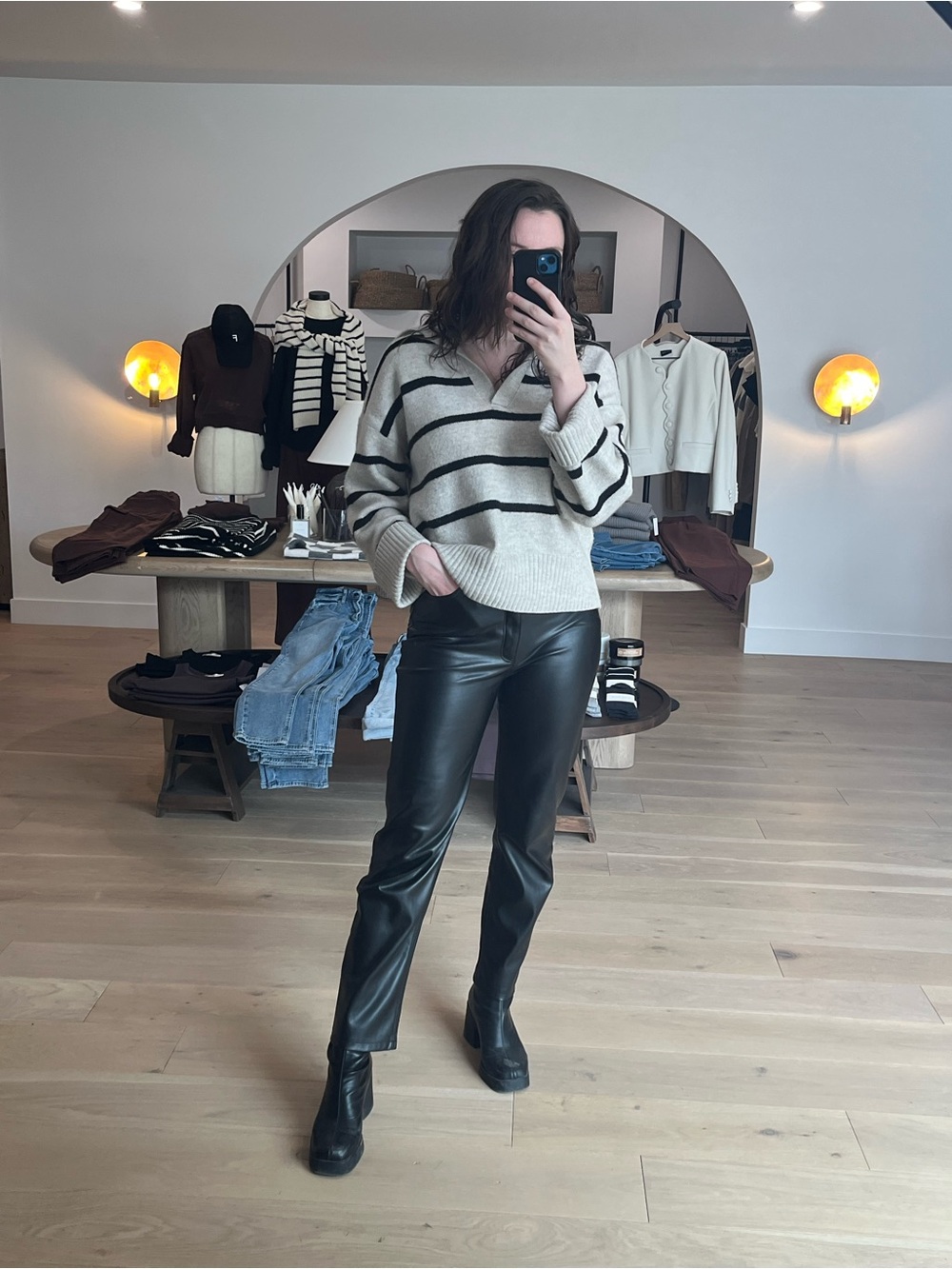 RW&CO high rise faux leather skinny pant
